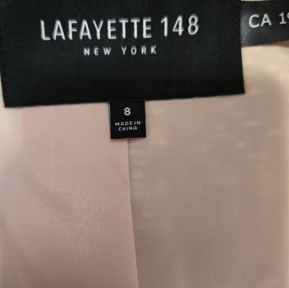 LAFAYETTE 148 Tan And Cream Knit Tweed Blazer. Size 8 - Picture 9 of 14